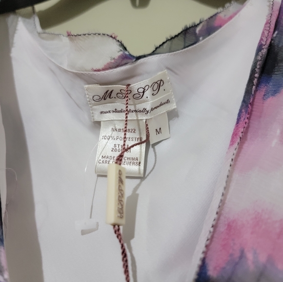 🆕 Max Studio M.S.S.P. White Pink Multicolored Dress - Picture 4 of 4